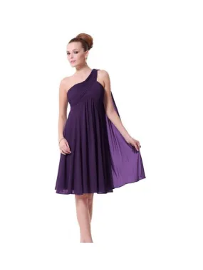 Abito da Cerimonia Corto per damigelle monospalla georgette viola