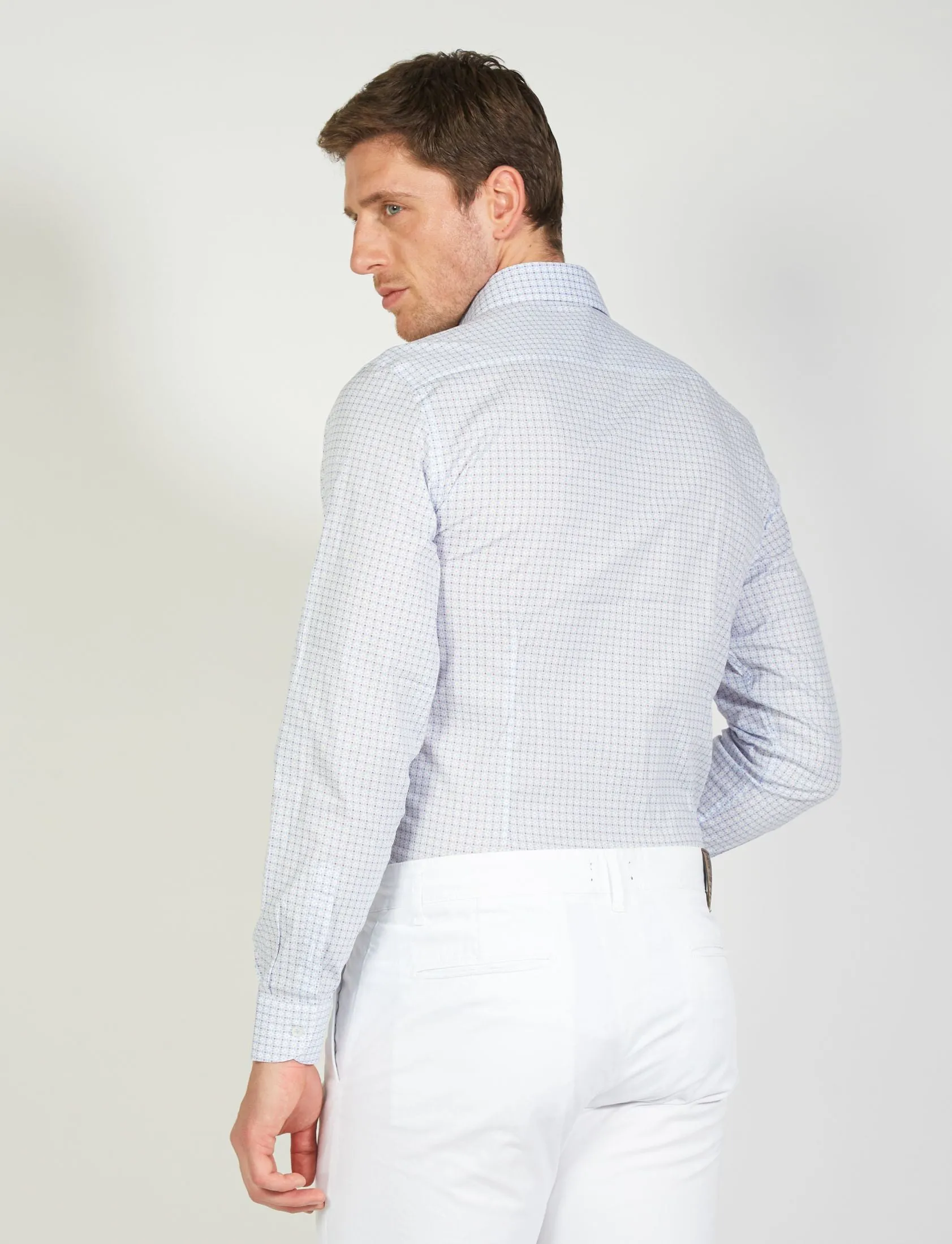 Camicia a fantasia in cotone stretch