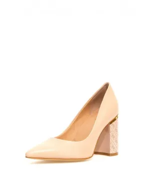 GUESS FL5PIALEA08 décoletté scarpe tacco logato pelle rosa